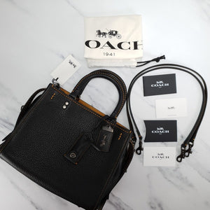 Coach Rogue 25 black pebbled leather 54536