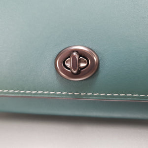 Coach envelope wallet turnlock dark turquoise 12134