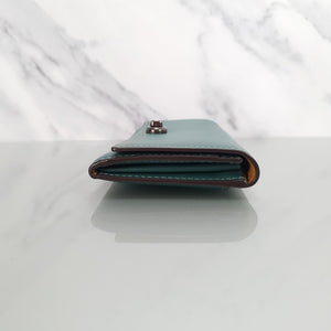 Coach envelope wallet turnlock dark turquoise 12134
