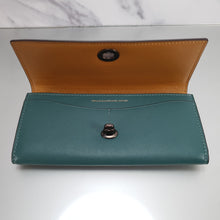 Load image into Gallery viewer, Coach envelope wallet turnlock dark turquoise 12134
