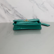 Load image into Gallery viewer, Coach 12795 Patent leather shoulder bag green brass 
