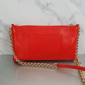 Coach Quinn Crossbody Bag Gold Chain Burnt Orange Coral F52709