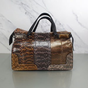 Coach Mystery Sample Bag Snakeskin Panelled leather HandbagCoach Mystery Sample Bag in Genuine Snakeskin and Smooth Black Leather