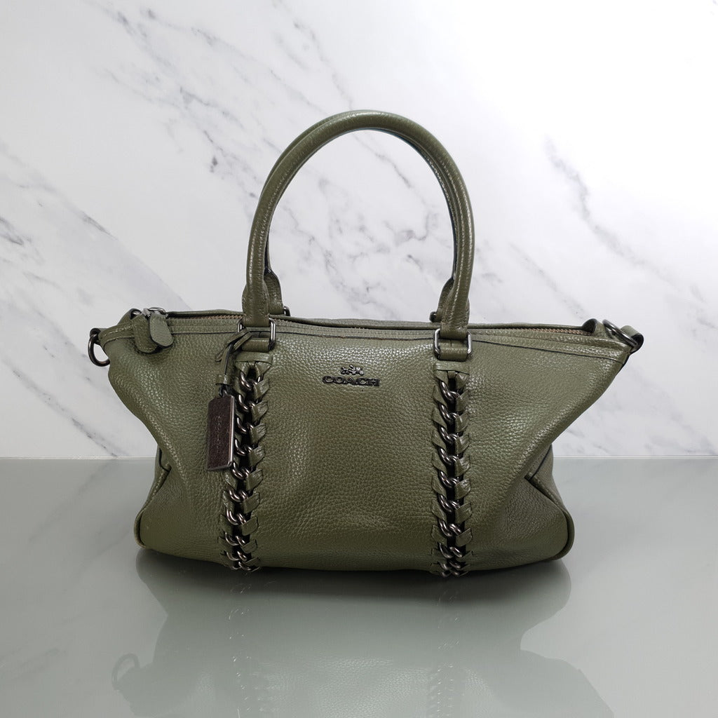 Military green coach purse Clearance