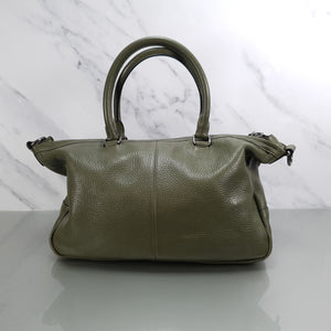 35950 Coach Whiplash Army Green Handbag Pebble leather Chain detail