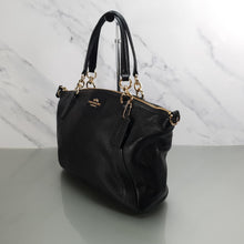 Load image into Gallery viewer, F36675 Coach Small Kelsey satchel black pebble leather handbag
