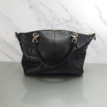 Load image into Gallery viewer, F36675 Coach Small Kelsey satchel black pebble leather handbag
