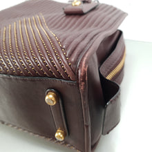 Load image into Gallery viewer, Coach Rogue 31 in Oxblood Quilted Nappa Leather Chevrons with Studs &amp; Red Suede - SAMPLE BAG
