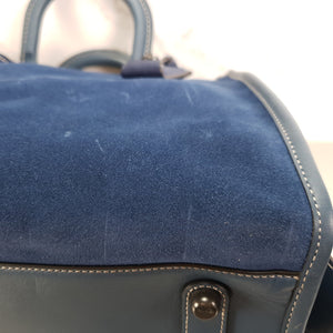 57179 Coach Rogue 36 dark denim blue suede handbag
