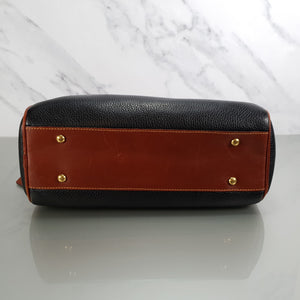 Vintage 80s Coach bag colorblock satchel black brown handbag