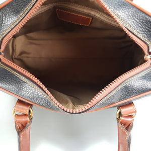 Vintage 80s Coach bag colorblock satchel black brown handbag