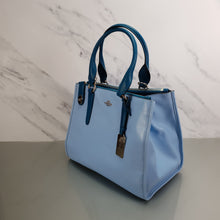 Load image into Gallery viewer, 34351 Coach Crosby Carryall two tone colorblock pale blue teal silver handbag
