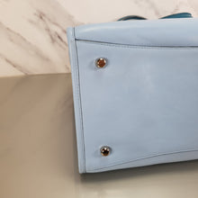 Load image into Gallery viewer, 34351 Coach Crosby Carryall two tone colorblock pale blue teal silver handbag
