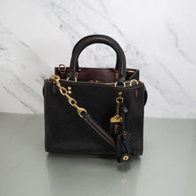 Load image into Gallery viewer, Coach Rogue 25 in Black Crossgrain Leather and C-chain - Crossbody Handbag - SAMPLE BAG
