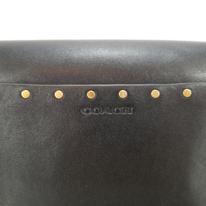 Coach 29765 1941 CLutch Wallet Black SMooth glovetanned leather border rivets studs wristlet