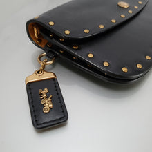 Load image into Gallery viewer, Coach 29765 1941 CLutch Wallet Black SMooth glovetanned leather border rivets studs wristlet
