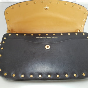 Coach 29765 1941 CLutch Wallet Black SMooth glovetanned leather border rivets studs wristlet