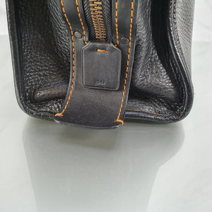 Coach 38124 Rogue 31 black pebble leather handbag suede