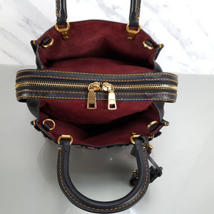 Coach  58840 Rogue 25 TEa Rose Applique burgundy leather handbag
