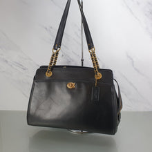 Load image into Gallery viewer, Coach  35575 Parker Carryall black smooth leather shoulder bag c turnlock
