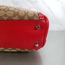 Load image into Gallery viewer, Coach Edie Signature Colorblock REd smooth leather shoulder bag
