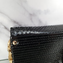 Load image into Gallery viewer, Black Versace Clutch Patent Leather and Snakeskin

