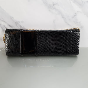 Black Versace Clutch Patent Leather and Snakeskin