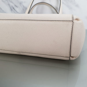 Coach F57523 Christie Carryall Handbag chalk white crossgrain leather