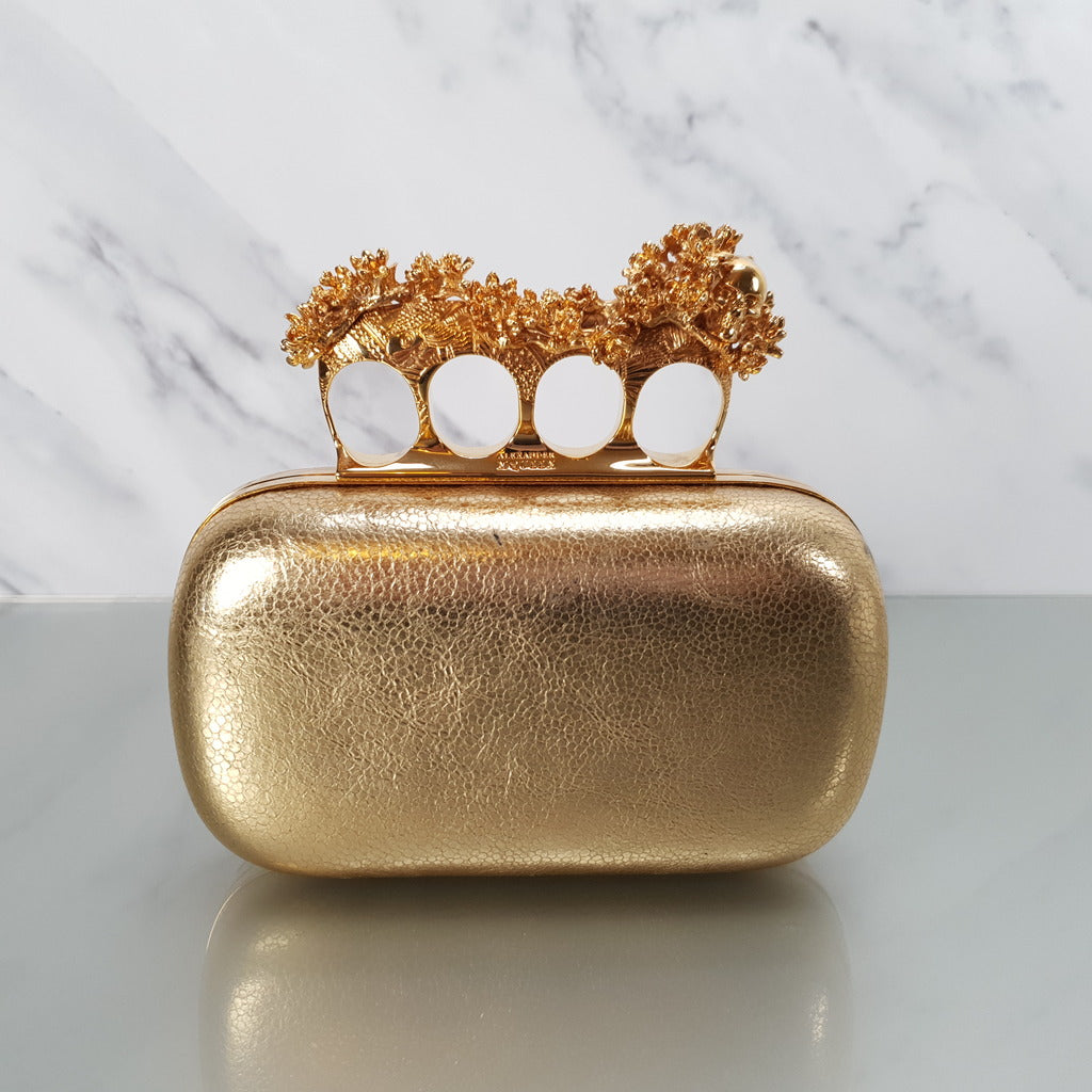 Box Clutch Brass Knuckle Clutch Leather Clutch Alexander Mcqueen