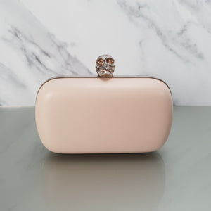 Alexander Mcqueen 236715 000926 Skull Box Clutch Nude Pink nappa leather handbag