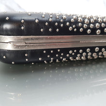 Load image into Gallery viewer, Alexander McQueen 300791 000926 twin skull box clutch studded nappa leather handbag
