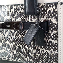Load image into Gallery viewer, Coach Swagger 27 genuine snakeskin colorblock black and white chalk 57113
