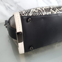 Load image into Gallery viewer, Coach Swagger 27 genuine snakeskin colorblock black and white chalk 57113
