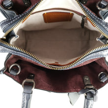 Load image into Gallery viewer, Coach 1941 Rogue 25 Tea Rose Appliqué in Blue Midnight Navy Leather &amp; Suede Handbag Shoulder Bag
