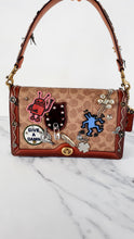 Load image into Gallery viewer, Limited Edition Coach x Keith Haring Riley with Embellishments in Signature &amp; Saddle - Charms, Rexy, Crystals, Rivets, Tea Roses - Coach 31071
