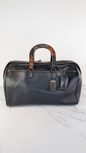 Load image into Gallery viewer, RARE Coach 1941 Rogue Satchel 36 in Black with Colorblock Patchwork Snakeskin Handles - Barrel Bag - Coach 58689
