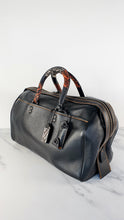 Load image into Gallery viewer, RARE Coach 1941 Rogue Satchel 36 in Black with Colorblock Patchwork Snakeskin Handles - Barrel Bag - Coach 58689
