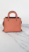 Load image into Gallery viewer, Coach Rogue 17 in Melon Pebble Leather with Oxblood Suede Lining - Crossbody Bag Salmon Pink Pastel Orange - Coach 22978
