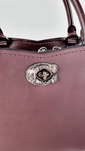 Coach Mason Carryall in Oxblood Smooth Leather with Snakeskin - Coach 38717