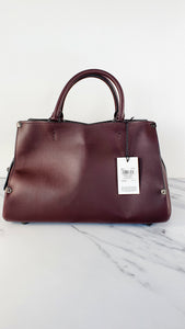 Coach Mason Carryall in Oxblood Smooth Leather with Snakeskin - Coach 38717