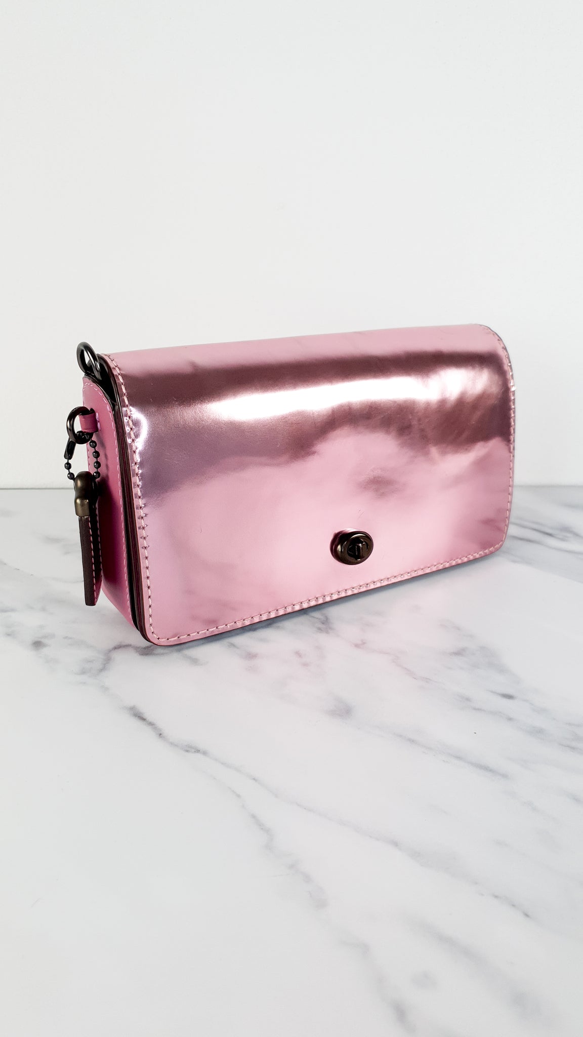 Pink metallic coach purse Clearance