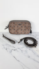 Load image into Gallery viewer, Coach Camera Bag with Prairie Rivets in Grey Suede &amp; Pebble Leather - Crossbody Bag Clutch Wristlet - Coach 22868
