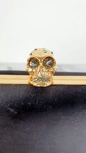 Load image into Gallery viewer, Alexander McQueen Skull Box Clutch in Black Satin &amp; Swarovski Crystals - Style 236715 000926
