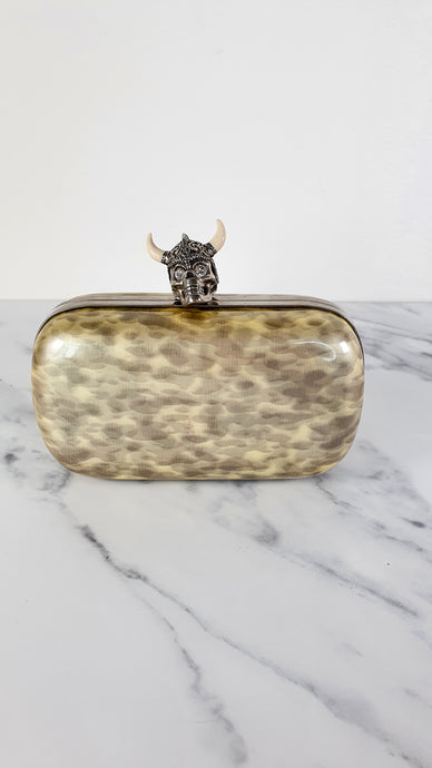 Alexander McQueen Viking Skull Box Clutch Wristlet - Style 246975 000926