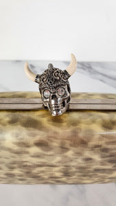 Alexander McQueen Viking Skull Box Clutch Wristlet - Style 246975 000926