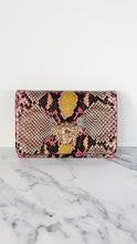 Load image into Gallery viewer, Versace Medusa Python Snakeskin Crossbody Bag Clutch - Flap bag in Pink and Yellow
