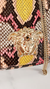Versace Medusa Python Snakeskin Crossbody Bag Clutch - Flap bag in Pink and Yellow