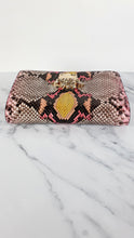 Load image into Gallery viewer, Versace Medusa Python Snakeskin Crossbody Bag Clutch - Flap bag in Pink and Yellow
