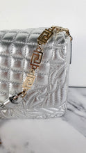 Load image into Gallery viewer, Versace Vanitas Baroque Silver Shoulder Bag with Medusa - Crossbody Bag Handbag Flap bag
