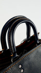 Coach 1941 Rogue 31 in Black Pebble Leather with Honey Suede - Handbag Satchel with Clochette